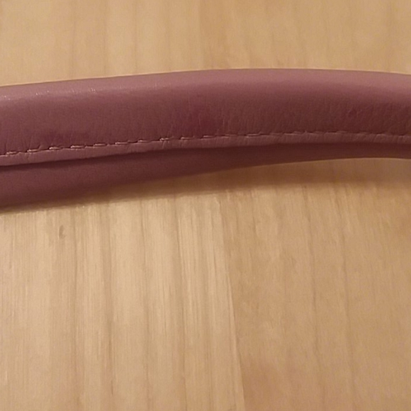 Cole Haan Mauve Small Leather Baguette Handbag with Silvertone Hardware - Picture 14 of 16